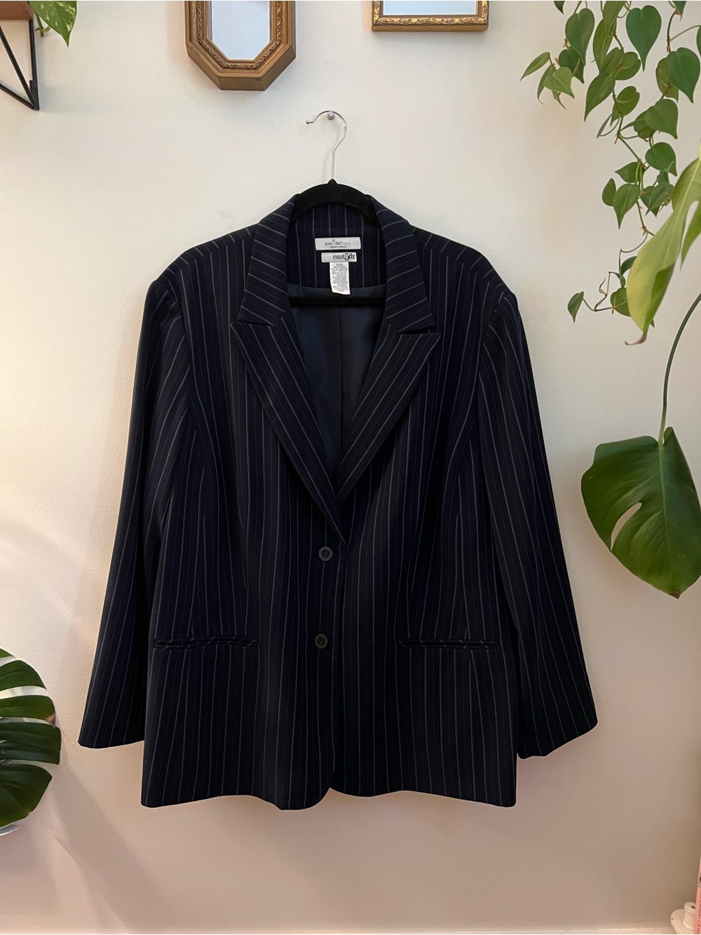 Navy Pinstripe Blazer Jacket
